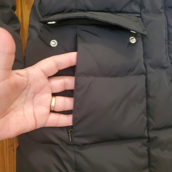 Michael kors Winter  fur hoodie Belted puffer black,silver  heavy jacket SZ L - Picture 4 of 10